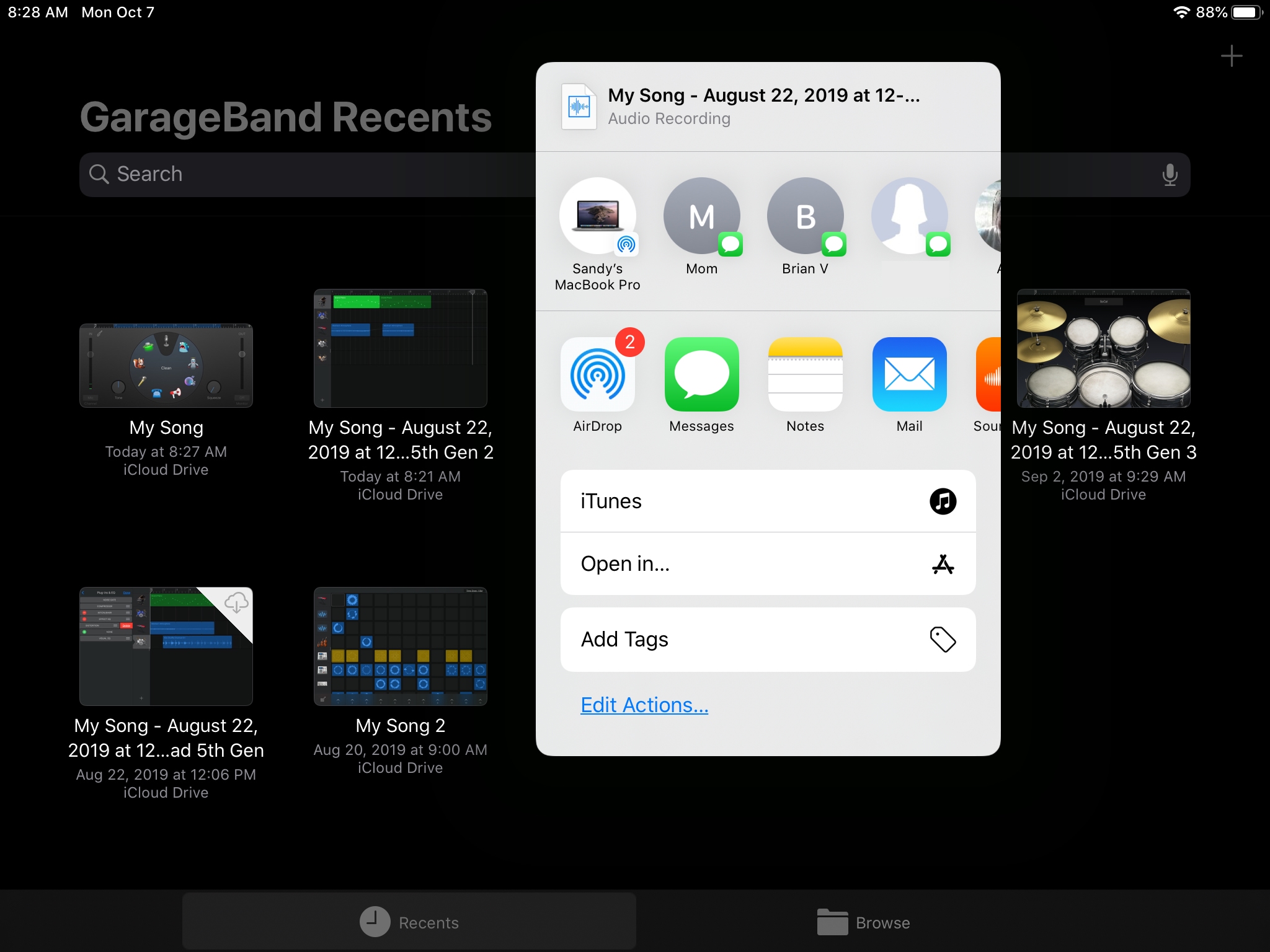 How To Share Garageband Project From Ipad